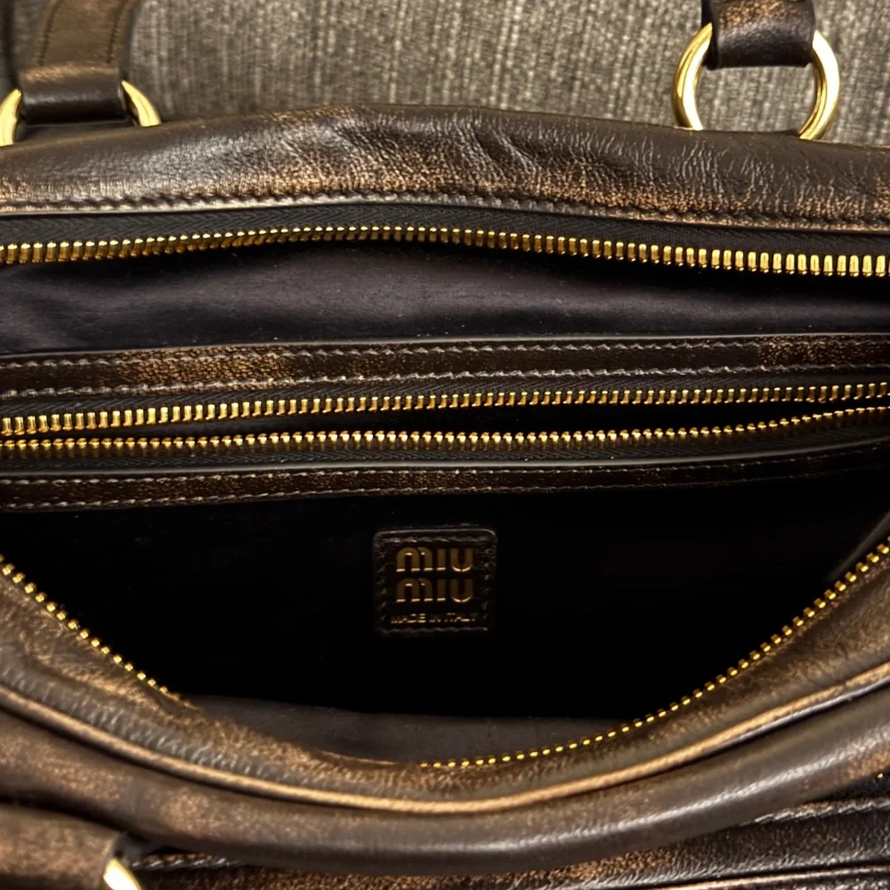 Miu Miu Pocket Nappa Leather Top-Handle Bag - Picture 3 of 10